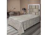 Abakuhaus Lenzuolo Grigio, Motivo Floreale Vittoriano Su Sfondo Retrò, Stampa Grafica Vintage, Lenzuolo Morbido E Confortevole Per Un Letto Decorativo, 1 Pezzo 190 Cm X 100 Cm, Color Tortora Caldo E Beige
