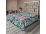 Abakuhaus Lenzuolo Paisley, Elementi Tradizionali Paisley A Forma Di Foglia Con Motivo Orientale Nel Disegno Del Tessuto, Lenzuolo Morbido E Confortevole Per Un Letto Decorativo 1 Pezzo 244 Cm X 205 Cm, Multicolore