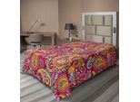 Abakuhaus Lenzuolo Paisley, Motivo Paisley Basato Sul Tradizionale Design Culturale Asiatico Orientale, Morbido E Confortevole Lenzuolo Superiore Per Un Letto Decorativo 1 Pezzo 190 Cm X 100 Cm, Multicolore