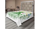 Abakuhaus Albero Della Vita Lenzuolo, Immagine Astratta Colorata Rotonda Albero Vita E Anima Simbolo Eco Natura Design, Morbido E Comodo Lenzuolo Superiore Per Un Letto Decorativo 1 Pezzo 266 Cm X 260 Cm, Multicolore