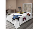 Abakuhaus Lenzuolo Con Farfalle, Vari Motivi Colorati Con Farfalle E Falene, Stampa Naturale, Lenzuolo Morbido E Confortevole Per Un Letto Decorativo, 1 Pezzo, 190 Cm X 100 Cm, Multicolore