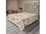 Abakuhaus Lenzuolo Beige, Illustrazione Di Animali Marini Esotici In Stile Retrò Con Conchiglie, Stelle Marine E Cavallucci Marini. Lenzuolo Superiore Morbido E Confortevole Per Un Letto Decorativo. 1 Pezzo 260 Cm X 228 Cm, Beige.