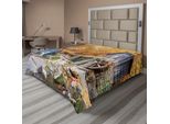 Abakuhaus Lenzuolo Con Cascata, Immagine Autunnale Di Mulino Storico E Cascata Nella Natura All'aperto, Lenzuolo Morbido E Confortevole Per Un Letto Decorativo 1 Pezzo 244 Cm X 205 Cm, Giallo Marrone