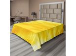 Abakuhaus Lenzuolo Giallo, Motivo Astratto Con Diversi Raggi Di Sole Estivi E Ombre Di Vario Tipo, Morbido E Confortevole Lenzuolo Superiore Per Un Letto Decorativo, 1 Pezzo, 275 Cm X 260 Cm, Giallo
