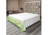 Abakuhaus Lenzuolo Con Fiori, Margherite Sull'erba Su Sfondo Semplice Stampa Floreale Moderna, Lenzuolo Morbido E Confortevole Per Un Letto Decorativo 1 Pezzo 266 Cm X 260 Cm, Verde Bianco Giallo