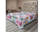 Abakuhaus Lenzuolo Con Fiori, Motivo Floreale Primaverile Retrò, Stile Funky Ispirato Alle Margherite Colorate BohéMien, Lenzuolo Morbido E Confortevole Per Un Letto Decorativo, 1 Pezzo, 275 Cm X 260 Cm, Multicolore