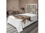 Abakuhaus Lenzuolo Con Elefanti, Grafica Africana Con Elefanti Nella Savana, Stampa Safari Selvaggio, Lenzuolo Morbido E Confortevole Per Un Letto Decorativo, 1 Pezzo, 190 Cm X 100 Cm, Bianco E Marrone