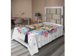Abakuhaus Albero Della Vita Lenzuolo, Albero Magico Colorato Con Linee E Cuore Lascia Amore Vita Festa Arte, Morbido E Comodo Lenzuolo Superiore Per Un Letto Decorativo 1 Pezzo 260 Cm X 168 Cm, Multicolore
