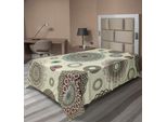 Abakuhaus Lenzuolo Beige, Motivi Decorativi Vintage Rotondi, Stile Retrò Orientale Nostalgico Del Vecchio Mondo, Lenzuolo Morbido E Confortevole Per Un Letto Decorativo, 1 Pezzo 260 Cm X 168 Cm, Multicolore