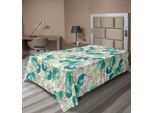 Abakuhaus Lenzuolo Con Fiori, Motivo Floreale Con Rose, Stampa In Stile Acquerello Vintage, Colori Pastello, Lenzuolo Morbido E Confortevole Per Un Letto Decorativo, 1 Pezzo, 260 Cm X 168 Cm, Turchese, Beige, Verde