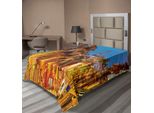 Abakuhaus Lenzuolo Europeo, Panorama Urbano Verso I Vecchi Edifici Di Porto, Città Mediterranea, Immagine Scenografica, Lenzuolo Morbido E Confortevole Per Un Letto Decorativo, 1 Pezzo, 260 Cm X 168 Cm, Multicolore