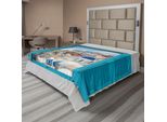 Abakuhaus Lenzuolo Europeo, Vecchie Persiane Con Vista Sul Patrimonio Culturale Tradizionale Dei Villaggi Greci, Morbido E Confortevole Lenzuolo Superiore Per Un Letto Decorativo 1 Pezzo 244 Cm X 205 Cm, Multicolore