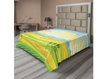 Abakuhaus Lenzuolo, Paesaggio Rurale Soleggiato Con Campi Ondulati In Autunno, Stampa Artistica A Colori, Lenzuolo Morbido E Confortevole Per Un Letto Decorativo, 1 Pezzo, 266 Cm X 260 Cm, Giallo Verde