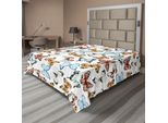 Abakuhaus Lenzuolo Con Farfalle, Stampa Boema Con Farfalle Colorate In Stile Acquerello, Lenzuolo Morbido E Confortevole Per Un Letto Decorativo, 1 Pezzo, 260 Cm X 228 Cm, Multicolore