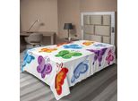 Abakuhaus Lenzuolo A Farfalle, Stampa Colorata Con Collezione Di Farfalle, Simpatico Animale Alato, Stampa Grafica, Lenzuolo Morbido E Confortevole Per Un Letto Decorativo, 1 Pezzo, 190 Cm X 100 Cm, Multicolore