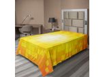 Abakuhaus Lenzuolo Giallo, Mosaico Retrò Forme E Motivi Quadrati Pixel Raggi Design Grafico Moderno, Lenzuolo Morbido E Confortevole Per Un Letto Decorativo 1 Pezzo 260 Cm X 168 Cm, Arancione Giallo
