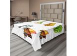 Abakuhaus Lenzuolo Con Farfalle, Fasi Del Ciclo Vitale Delle Farfalle, Stampa Artistica, Lenzuolo Morbido E Confortevole Per Un Letto Decorativo, 1 Pezzo, 260 Cm X 228 Cm, Multicolore