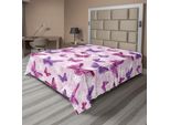 Abakuhaus Lenzuolo Con Farfalle, Farfalle Con Colori Fiabeschi, Stampa In Stile Hippie, Disegno Magico, Lenzuolo Morbido E Confortevole Per Un Letto Decorativo, 1 Pezzo, 260 Cm X 228 Cm, Rosa Lilla
