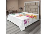 Abakuhaus Lenzuolo Con Mappa Del Mondo, Mappa Del Mondo Con I Nomi Dei Paesi Europa America Africa Asia Stile Grafico, Lenzuolo Morbido E Confortevole Per Un Letto Decorativo 1 Pezzo 266 Cm X 260 Cm, Multicolore