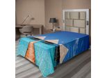 Abakuhaus Lenzuolo Paesaggistico, Maldive Dock Con Acqua Cristallina, Design Tropicale Polinesiano, Lenzuolo Morbido E Confortevole Per Un Letto Decorativo, 1 Pezzo 190 Cm X 100 Cm, Turchese Azzurro