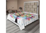Abakuhaus Albero Della Vita Lenzuolo, Albero Magico Colorato Con Linee E Cuore Lascia Amore Vita Festa Arte, Morbido E Comodo Lenzuolo Superiore Per Un Letto Decorativo 1 Pezzo 275 Cm X 260 Cm, Multicolore