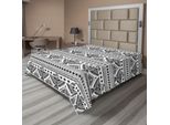 Abakuhaus Lenzuolo Bianco E Nero, Motivo Etnico Tribale Antico Con Simbolo Dell'aquila Mystic Culture Folk, Lenzuolo Morbido E Confortevole Per Un Letto Decorativo 1 Pezzo 244 Cm X 205 Cm, Bianco Nero