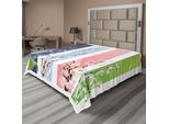 Abakuhaus Lenzuolo Con Fiori, Fiori Primaverili Su Sfondi Diversi, Fiori Di Giglio, Primule, Stampa Floreale, Lenzuolo Morbido E Confortevole Per Un Letto Decorativo, 1 Pezzo, 275 Cm X 260 Cm, Multicolore