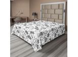 Abakuhaus Lenzuolo Grigio, Grafica Moderna Con Fiori E Rami Con Motivi Semplici E Puri, Stampa Artistica Boho, Lenzuolo Morbido E Confortevole Per Un Letto Decorativo, 1 Pezzo, 275 Cm X 260 Cm, Grigio Bianco