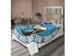 Abakuhaus Lenzuolo Astrologico, Illustrazione Antica Capricorno Icona Con Simboli Mitologia Greca Saturno Design, Lenzuolo Morbido E Confortevole Per Un Letto Decorativo 1 Pezzo 190 Cm X 100 Cm, Multicolore