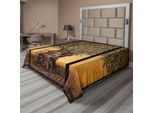 Abakuhaus Albero Della Vita Lenzuolo, Trittico L'anziano Ulivo Maturo Mediterraneo Grecia Arte Grafica, Morbido E Confortevole Lenzuolo Superiore Per Un Letto Decorativo 1 Pezzo 275 Cm X 260 Cm, Multicolore