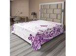 Abakuhaus Lenzuolo Con Farfalle, Illustrazione Di Farfalle Fiabesche Con Motivi Floreali Variabili, Lenzuolo Morbido E Confortevole Per Un Letto Decorativo, 1 Pezzo, 260 Cm X 228 Cm, Viola