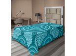 Abakuhaus Lenzuolo Verde Acqua, Pittura Astratta Con Motivi Indigeni, Stampa Artistica Culturale Indigena Antica, Lenzuolo Morbido E Confortevole Per Un Letto Decorativo, 1 Pezzo, 260 Cm X 168 Cm, Verde Acqua