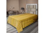 Abakuhaus Lenzuolo In Bambù, Foglie Di Stelo, Motivo Orientale Naturale In Legno, Tema Zen Asiatico Selvaggio, Lenzuolo Morbido E Confortevole Per Un Letto Decorativo, 1 Pezzo, 190 Cm X 100 Cm, Giallo