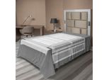 Abakuhaus Lenzuolo, Illustrazione Grafica Finestra In Legno Persiana Tradizionale Stile Antico, Morbido E Confortevole Lenzuolo Superiore Per Un Letto Decorativo 1 Pezzo 190 Cm X 100 Cm, Grigio Bianco