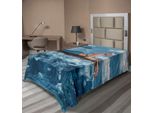 Abakuhaus Lenzuolo Con Sirena, Stampa Artistica Grafica Ragazza Sirena Su Una Roccia Nel Mare Personaggio, Lenzuolo Morbido E Confortevole Per Un Letto Decorativo 1 Pezzo 190 Cm X 100 Cm, Blu Navy Bianco