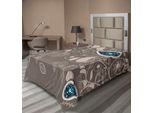Abakuhaus Lenzuolo Paisley, Motivi Con Rami Intricati E Motivi Floreali Immagine Etnica Bohemien, Lenzuolo Morbido E Confortevole Per Un Letto Decorativo 1 Pezzo 190 Cm X 100 Cm, Marrone Chiaro Verde Acqua