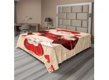 Abakuhaus Alice Nel Paese Delle Meraviglie Lenzuolo, Carte Della Regina Il Personaggio Di Alice Nella Fiaba Immaginaria Stampa Gioco, Morbido E Confortevole Lenzuolo Superiore Per Un Letto Decorativo 1 Pezzo 260 Cm X 228 Cm, Rosso-Marrone Ecru