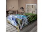 Abakuhaus Lenzuolo Con Cascata, Immagine Fiabesca Della Cascata Asiatica Roccia Nel Segreto Della Foresta, Lenzuolo Morbido E Confortevole Per Un Letto Decorativo 1 Pezzo 190 Cm X 100 Cm, Marrone Verde Blu