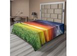 Abakuhaus Lenzuolo Naturale, Orizzonte Mistico Con Nuvole Scure E Prato Al Tramonto, Lenzuolo Morbido E Confortevole Per Un Letto Decorativo, 1 Pezzo, 275 Cm X 260 Cm, Multicolore