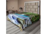 Abakuhaus Lenzuolo Con Cascata, Immagine Fiabesca Della Cascata Asiatica Roccia Nel Segreto Della Foresta, Lenzuolo Morbido E Confortevole Per Un Letto Decorativo 1 Pezzo 275 Cm X 260 Cm, Marrone Verde Blu