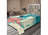 Abakuhaus Lenzuolo Con Sirena, Ritratto Di Sirena In Stile Gotico Con Trucco, Stampa Artistica Fiabesca, Lenzuolo Morbido E Confortevole Per Un Letto Decorativo, 1 Pezzo, 190 Cm X 100 Cm, Color Crema, Verde Acqua E Rosa.