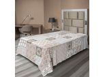 Abakuhaus Lenzuolo Orient, Motivo Orientale, Motivo Patchwork Pastello, Decorazione In Filigrana, Illustrazione, Lenzuolo Morbido E Confortevole Per Un Letto Decorativo, 1 Pezzo, 190 Cm X 100 Cm, Beige, Bianco, Grigio