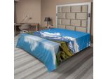 Abakuhaus Lenzuolo Paesaggio, Vista Da Sogno Sul Lago Alpino Con Cime Innevate Svizzere, Morbido E Confortevole Lenzuolo Superiore Per Un Letto Decorativo 1 Pezzo 275 Cm X 260 Cm, Verde Bianco Blu
