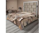 Abakuhaus Lenzuolo Musicale, Musicista Jazz, Assolo Di Sassofono In Strada, Sfondo Grunge, Stampa Artistica, Lenzuolo Morbido E Confortevole Per Un Letto Decorativo, 1 Pezzo, 275 Cm X 260 Cm, Marrone Ecru