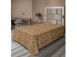 Lenzuolo Abakuhaus Retro, Motivi Colorati E Geometrici Con Elementi Artistici Etnici Persiani Della Boemia Orientale, Lenzuolo Morbido E Confortevole Per Un Letto Decorativo 1 Pezzo 260 Cm X 168 Cm, Multicolore