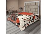 Abakuhaus Lenzuolo Egiziano, Papiro Con Stampa Grafica Con Simbolo In Lingua Egizia Antica, Stampa Artistica Vintage, Lenzuolo Morbido E Confortevole Per Un Letto Decorativo, 1 Pezzo, 244 Cm X 205 Cm, Color Crema E Rosso.
