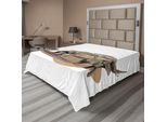 Abakuhaus Lenzuolo Con Elefanti, Grafica Africana Con Elefanti Nella Savana, Stampa Safari Selvaggio, Lenzuolo Morbido E Confortevole Per Un Letto Decorativo, 1 Pezzo, 244 Cm X 205 Cm, Bianco E Marrone