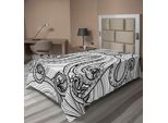 Abakuhaus Lenzuolo Con Calamaro, Polipo Polpo Nel Mare Motivo Etnico Mandala Artistico Tentacoli, Lenzuolo Morbido E Confortevole Per Un Letto Decorativo 1 Pezzo 190 Cm X 100 Cm, Bianco Nero