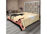Abakuhaus Lenzuolo Occidentale, Immagine Artistica Del Cavallo Da Cowboy Verso L'eroe Del Selvaggio Deserto Occidentale, Lenzuolo Morbido E Confortevole Per Un Letto Decorativo 1 Pezzo 275 Cm X 260 Cm, Giallo Arancione Nero