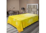Abakuhaus Lenzuolo Giallo, Motivo Moderno A Mosaico Circolare Pixel Digitale Caratterizzato Nel Design Grafico Illustrazione, Lenzuolo Morbido E Confortevole Per Un Letto Decorativo 1 Pezzo 190 Cm X 100 Cm, Giallo